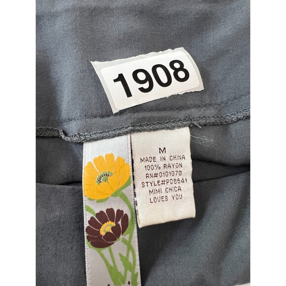 Mimi Chica Gray Pleated Flowy Shorts Side Zipper Closure Lightweight Women's M - Picture 10 of 10